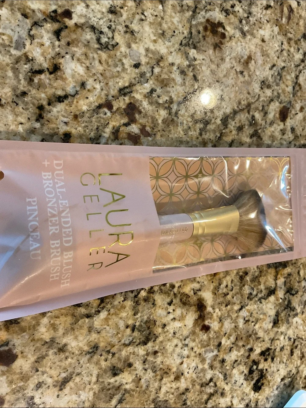 Laura Geller Dual-Ended Powder & Contour Brush in Gold and Brown